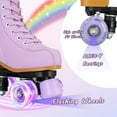 thumbnail image 2 of EONROACOO Teen Kids Roller Skates, Flashing Wheels Double-Row Quad Skates for Girls Boys(Youth 5/Women's 5.5/Men 5), 2 of 10