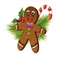 thumbnail image 3 of Ambesonne Gingerbread Man Duvet Cover Set, Christmas Cookie, 2-Calking, Brown Green Red, 3 of 7