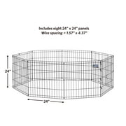 MidWest Homes for Pets 24-inch Exercise Pen, for Indoor and Outdoor use, 16 Sq Feet of Play, Folding Dog Pen, No Door Design for Maximum Security, Easy to Set Up, Foldable Dog Playpen