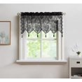 thumbnail image 2 of Warm Home Designs 1 Black Color 54” (W) x 22” (L) Semi Sheer Lace Kitchen Valance with 4 Tassels. L Black Valance, 2 of 2