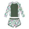 thumbnail image 5 of Miaoju Girls 2 Pieces Rash Guard Swimsuit Long Sleeve Tankini for 4-10 Years, 5 of 5