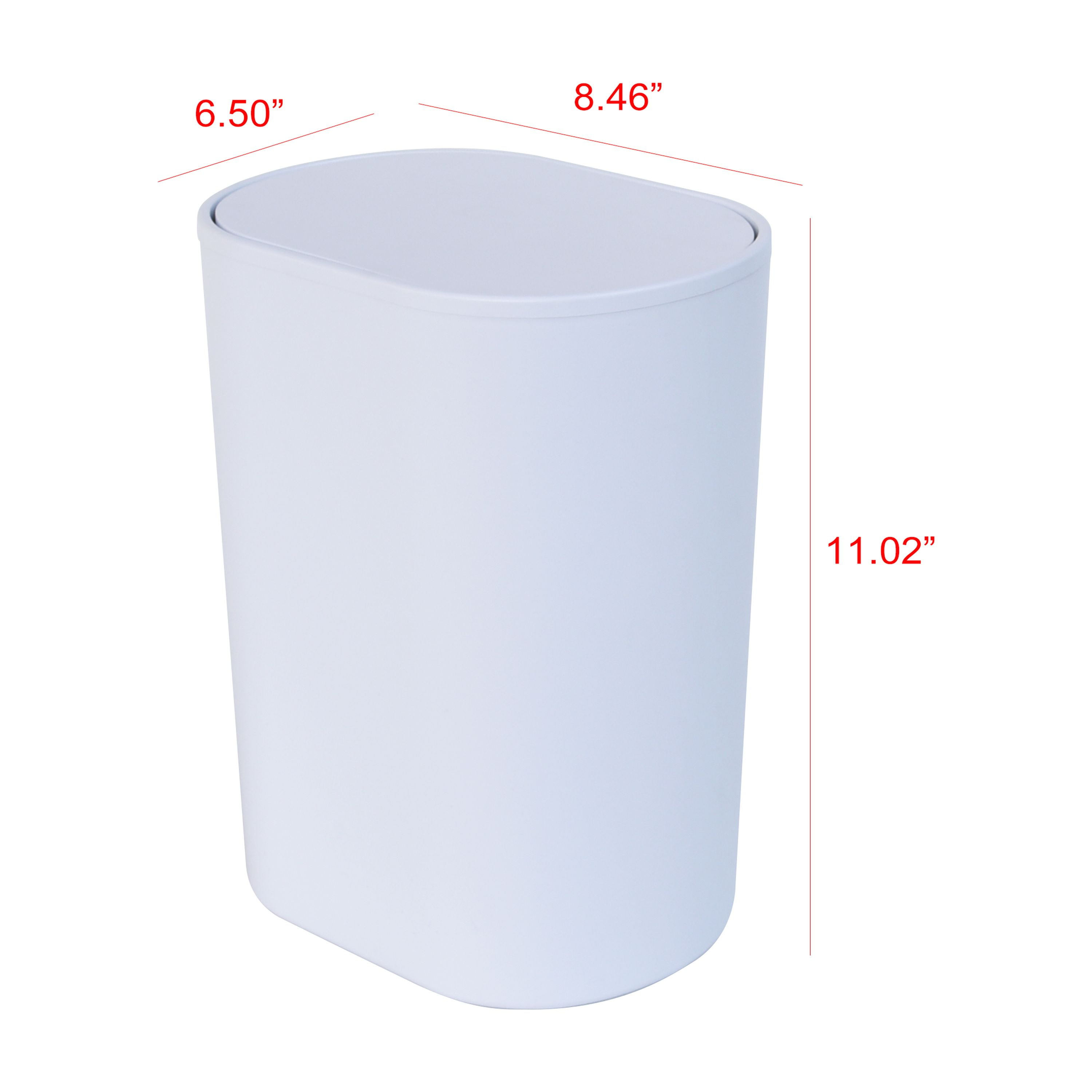 Mainstays Flip Top Plastic Trash Can, White