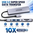 thumbnail image 4 of CPHUSA USB C Hub 7-in-1 for MacBook Pro Air, Multiport Adapter with 4K HDMI, 100W PD Charging, USB 3.0, SD/TF Card Reader, USB-C Docking Station for MacBook, Dell, HP and other Type-C Devices, 4 of 7