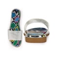 thumbnail image 3 of BLISSFUL STEP Rhinestones Sandal Slip on Flat Sandals for Women Snakeskin Print 6, 3 of 6