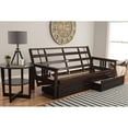 thumbnail image 4 of Wooden Futon Frame Set - Convertible Sofa Bed with Mattress - Espresso Finish, 4 of 6