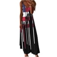 thumbnail image 2 of Viikei Women's Plus Size Maxi Dress,Dresses for Women Summer Casual Boho Dress,Women's Summer Print Casual Loose Sleevless V-Neck Dress Black XL, 2 of 5