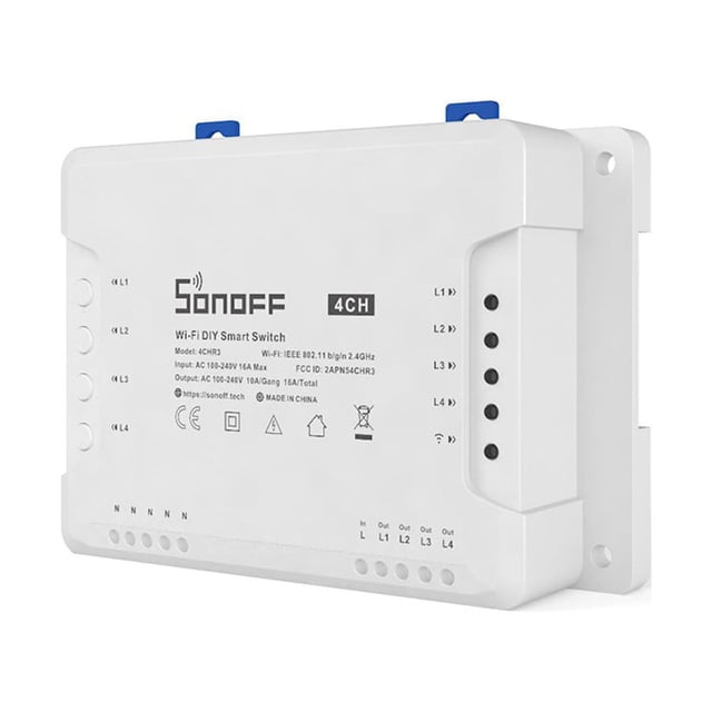 4CH 4 Way Mounting WiFI Wireless Smart Switch 433MHZ Remote Control