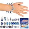 thumbnail image 3 of Calendario de Adviento de Navidad para niñas, Kit de pulsera azul con temática navideña, cuenta regresiva de 24 días, con 2 piezas, DIY, 2024, 3 of 4
