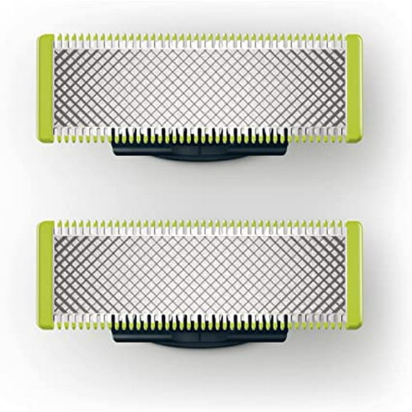 Replacement blades for manual razor, 2 razors, green + silver