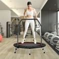 thumbnail image 3 of ZENOVA 40" Rebounder Trampoline for Adults  Indoor Mini Trampoline with Adjustable Foam Handle for Bounce Workout Max Load 330lbs, Red and Black, 3 of 9