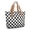 Black and White Checkered Pattern, variant on Black and White Checkered Pattern Large Tote Bag for Women, Polyester Roomy Beach Bag with Pockets and Zipper, Lightweight Gifts Ideas for Christmas Birthday