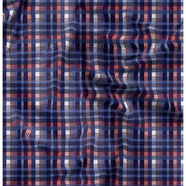 Soimoi polyester Crepe Fabric Plaid Check Decor Fabric Printed Yard 42 Inch Wide