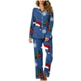 thumbnail image 2 of Xihbxyly Christmas Pajamas for Women, Women's Christmas Printed Pajama Set for Daily Home Wear Two-Piece Pajama Set with Pocket, 2 of 6