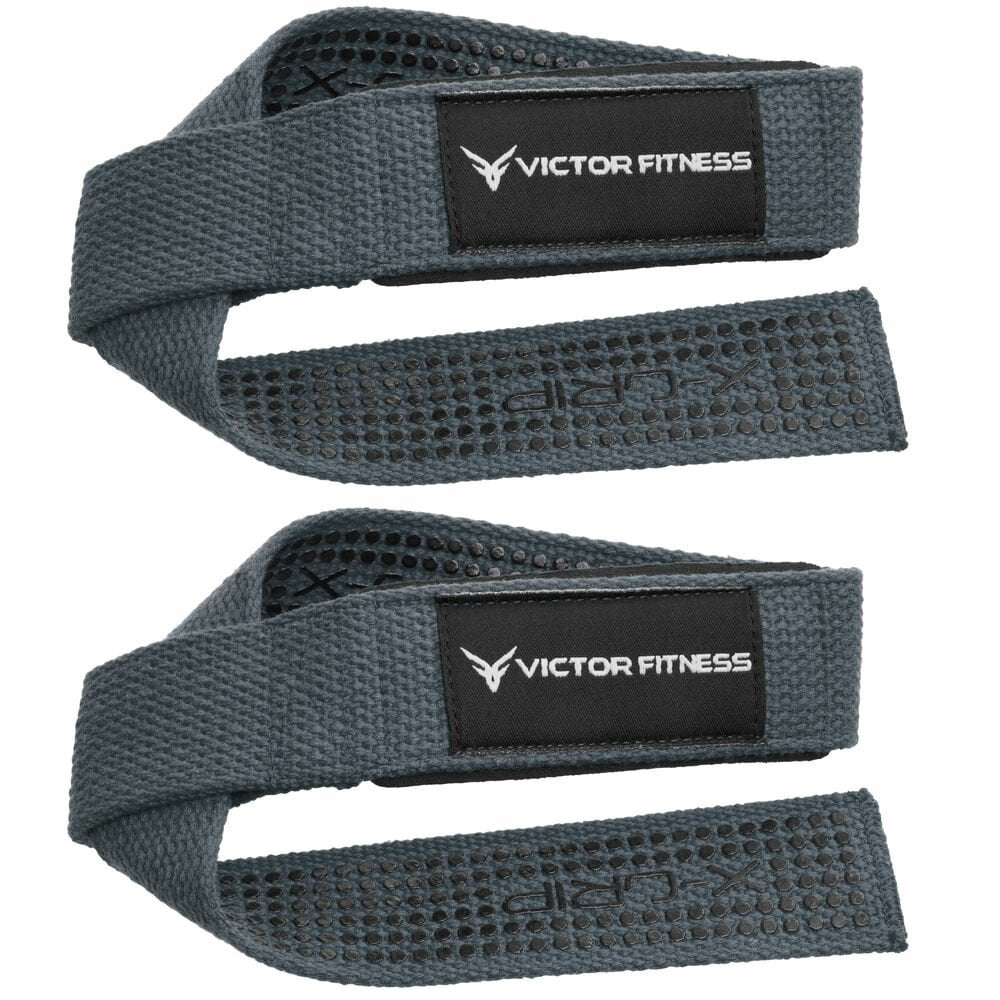Victor Fitness 24" Padded X-Grip Weightlifting Straps and Quick-Release Barbell/Dumbbell Collar Clamps