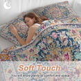 thumbnail image 5 of Colorful Boho Bedding 3 Piece Duvet Cover Set Queen Size, Ethnic Vintage Mexican Flowers Southwestern Soft Microfiber Comforter Cover with Zipper Closure & Pillowcases, FadeResistant Quilt Cover, 5 of 9