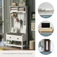 thumbnail image 3 of Hall Tree with 4 Hooks and Hinged Lid, Coat Rack, Entryway Bench, 69INCH, for Entrance, Hallway, White, 3 of 7
