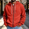 thumbnail image 2 of MXALUOB Men's Full Zip Hoodie Waffle Knit Long Sleeve Hooded Sweatshirt with Drawstring Casual Solid Color Jacket Fall Winter Outfits, 2 of 10