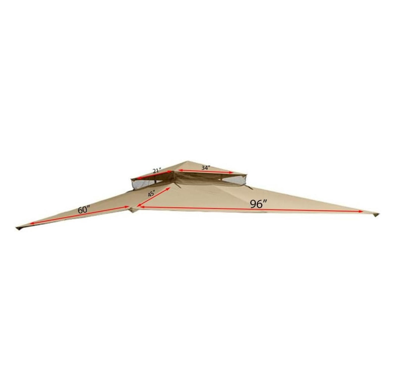 Replacement Canopy Top Cover for The Aldi Gardenline Belavi Shoprite Grill Gazebo - Standard 350 (Will not fit Any Other Model) - Top Tier 34" x 21", Bottom Tier 96" x 60" Beige