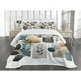 thumbnail image 4 of Ambesonne Aesthetic Quilted Bedspread Set 3 Pcs, Branches Modern Abstract, Queen Size, Blue Grey Pastel Brown, 4 of 4