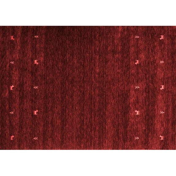 Ahgly Company Indoor Rectangle Abstract Red Contemporary Area Rugs, 5' x 7'