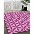 thumbnail image 3 of Ahgly Company Machine Washable Indoor Round Transitional Deep Pink Area Rugs, 8' Round, 3 of 7