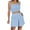 Light Blue, variant on LYXSSBYX 2 Piece Sets for Women Summer Women Ruffle Suspender Sweet Sleeveless Shorts Casual Two-piece Set