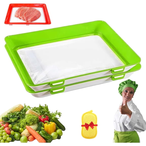 Reusable Silicone Food Storage Tray – Stackable Stretch Cover Plate, Portable Kitchen Organizer for Preserving Freshness