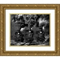 thumbnail image 1 of Gordon, Chuck 14x12 Gold Ornate Wood Framed with Double Matting Museum Art Print Titled - Train Race in BW, 1 of 4