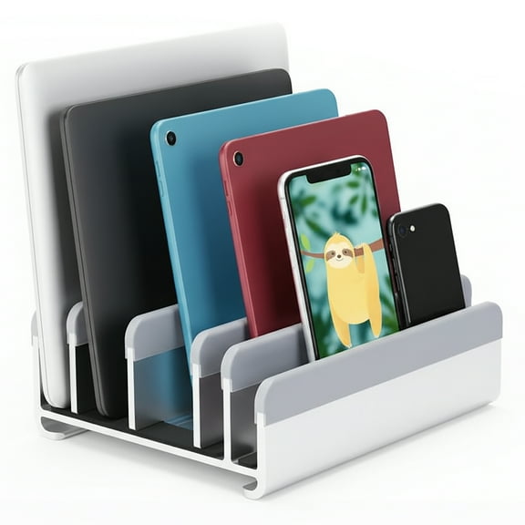 Elestoria Vertical Laptop Stand Office Desk Accessories Laptop Organizer, Silver