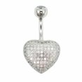 thumbnail image 2 of QQTDFG 925 Sterling Silver Belly Bar Button Navel Ring Heart CZ Crystal Piercing A4024-8mm, 2 of 9