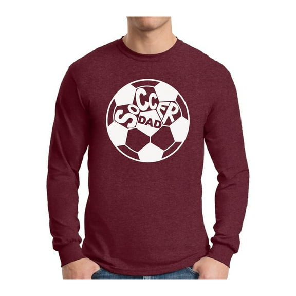Awkward Styles Men's Soccer Dad Graphic Long Sleeve T-shirt Tops White Sport Lover Gift Father's Day Gift for Dad