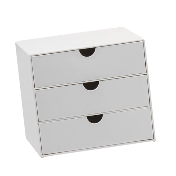 Organizador de escritorio de 3 cajones, joyero, compartimentos apilables, práctico escritorio Grande
