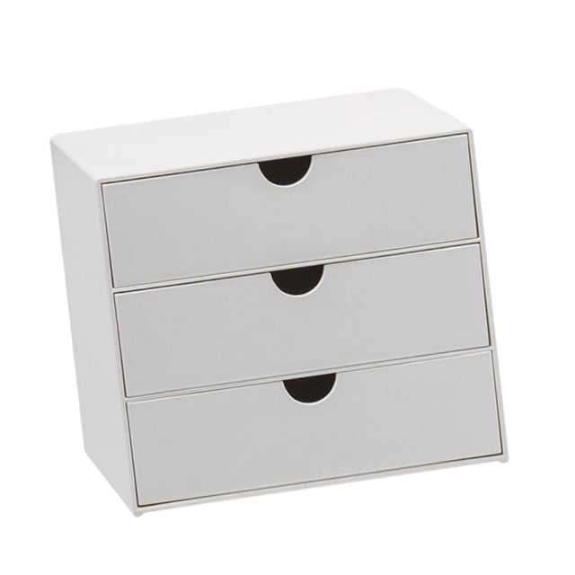 Organizador de escritorio con 3 cajones, organizador de escritorio, a prueba de polvo, joyero, maquillaje Grande