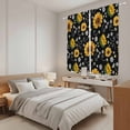 thumbnail image 3 of Black Yellow Sunflower Kitchen Curtains 63 Inch Length, Summer Botanical Farmhouse Floral Tiers Curtains for Living Room Berdoom Bathroom, Light Filtering Drapes Window Treatment 2 Panels 42"Wx63"L, 3 of 8