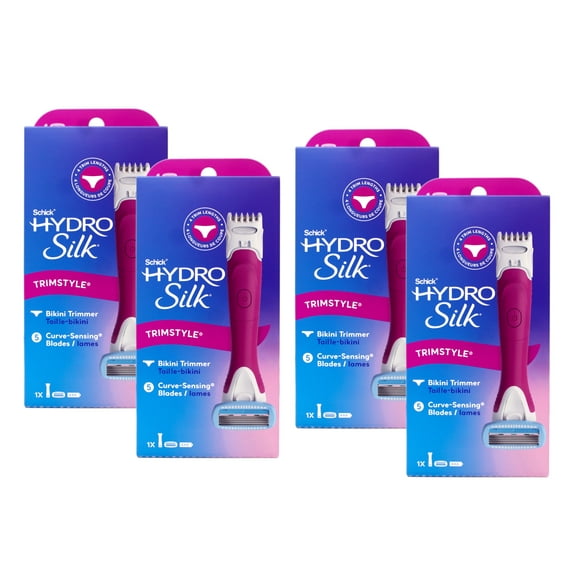Schick Hydro Silk Trimstyle Razor & Bikini Trimmer   Refill - Pack of 4