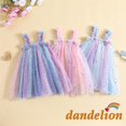thumbnail image 2 of * 1-5 Años Vestido De Tul Colorido Con Estampado De Estrellas Casual De Verano Para Niñas, 2 of 4