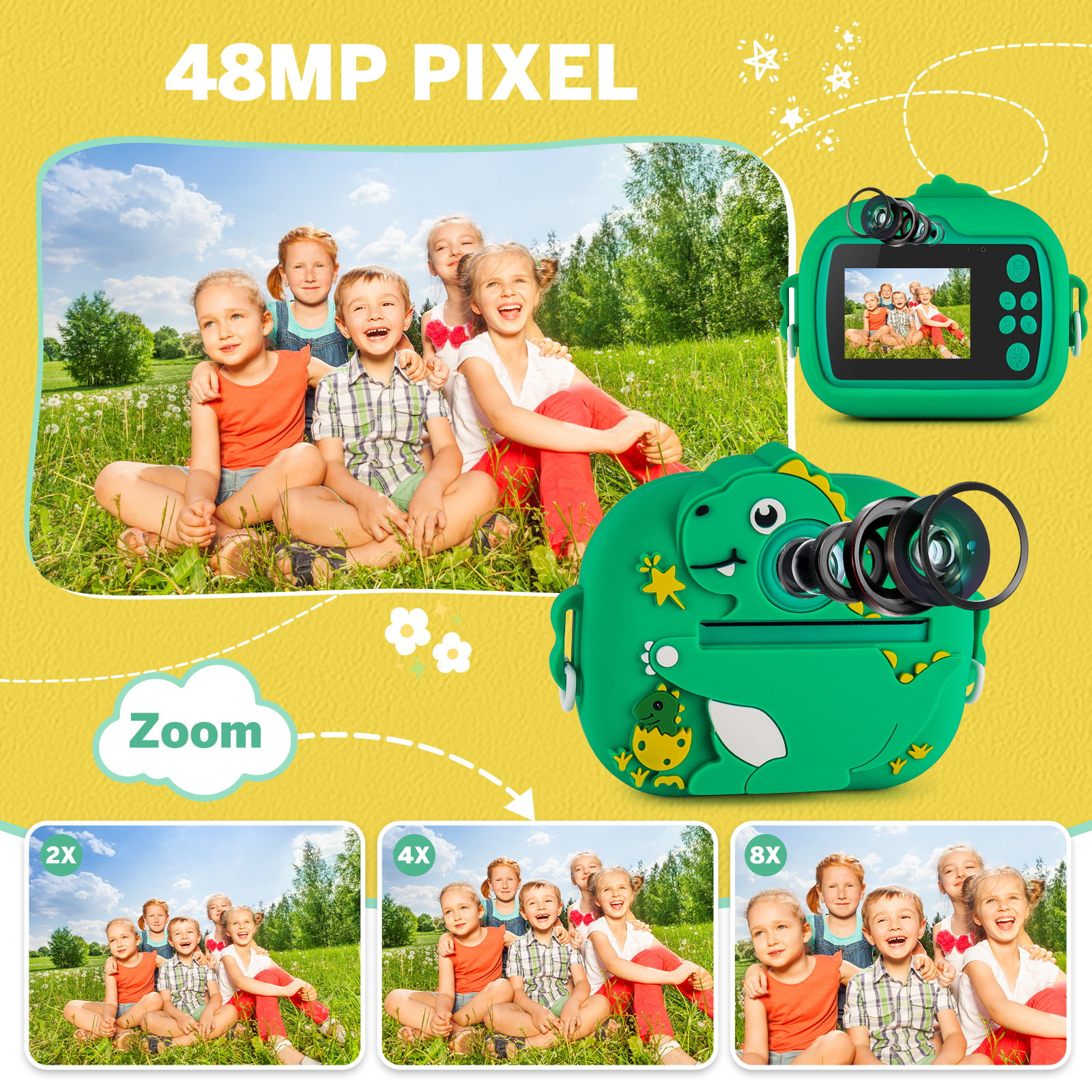 Inadays Kids Instant Print Digital Camera 1080P Green photo 2