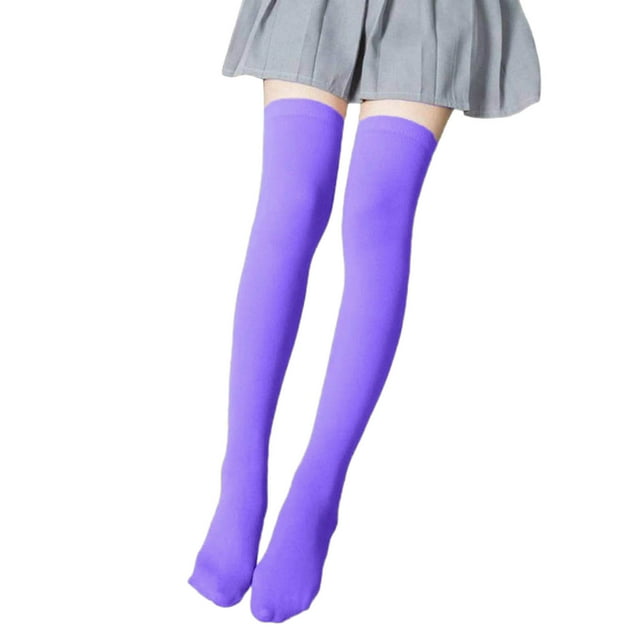 Chaussettes de Robe pour Filles, Chaussettes de Danse Mi-Mollet Unies pour Enfants Jusqu'aux Genoux