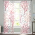 thumbnail image 2 of Pink Grey Coral Coastal Sheer Curtains 84 Inches Long 2 Panels Set, Window Sheer Curtains for Living Room/Bedroom, Summer Beach Seaside Nautical Light Filtering Rod Pocket Curtain 52'' x 84'' x 2, 2 of 7