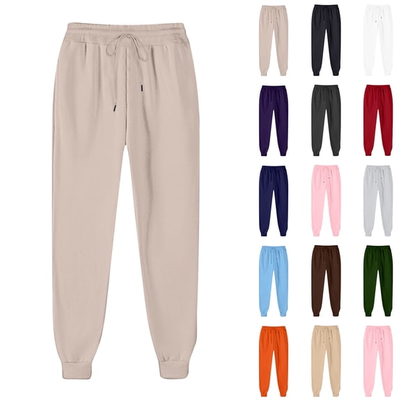 DDAPJ pyju Cinch Bottom Sweatpants for Women 2025 Elastic High Waisted Drawstring Athletic Joggers Baggy Comfy Yoga Lounge Trousers with Pockets Sales Today Clearance Army Green S