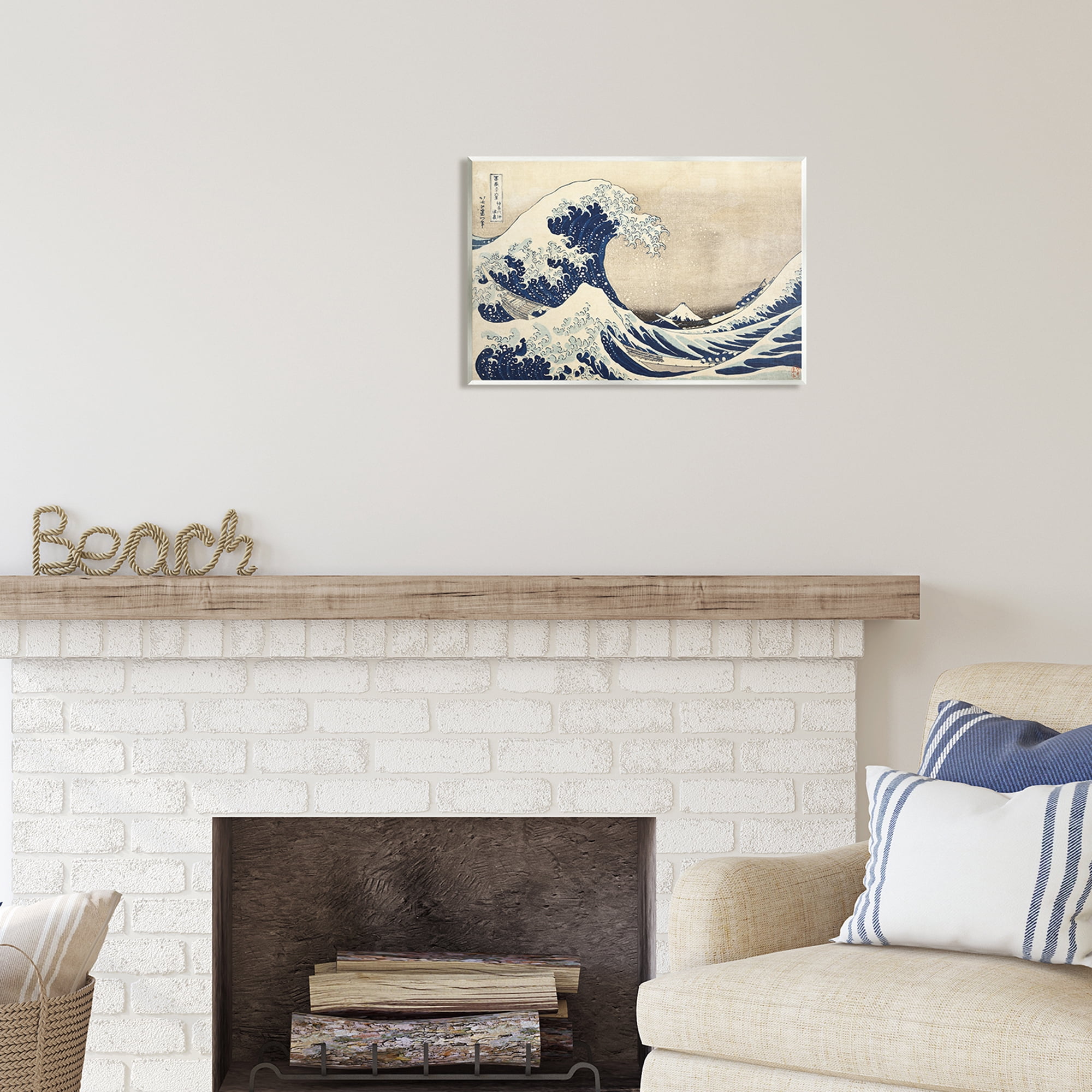 Stupell Industries Classic Tsunami Wave Nature Painting Unframed Art Print Wall Art, 19 x 13