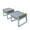 White, variant on Direct Wicker UBS-2101-OT-White 2 Piece Outdoor Garden White Iron Footstools with Grey Cushions