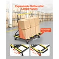 thumbnail image 4 of VEVOR Drywall Cart Dolly, 1800 lbs Load Capacity, Steel Panel Dolly with 4 Swivel Casters & Expandable Deck, Foldable Panel Truck Cart with Tie-Down Strap for Handling Plywood, Plasterboard, Glass, 4 of 10