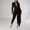 Black#1, variant on Womens Jumpsuits and Rompers Long Sleeve,Women's Solid Color Casual Sexy Fashionable Waist Revealing Tight Zipper Jumpsuit Gray L