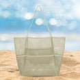 thumbnail image 1 of Bolsa de asas de playa de malla Bolsa de almacenamiento Juguete ños Gran capacidad Cosmética Bolsa de hombro multifunción Bolso para vacaciones blanco Salvador Bolso de playa, 1 of 10