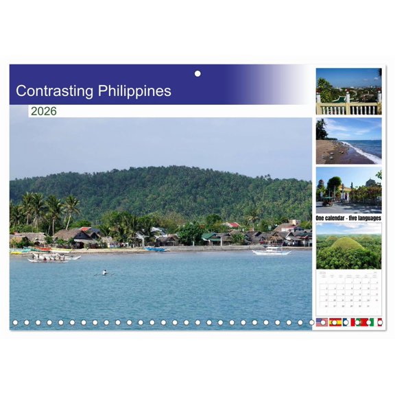 Contrasting Philippines (Monthly Wall Calendar 2026 16.5 x 23.4 (open)), CALVENDO 14 Month Calendar