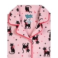thumbnail image 2 of Wonder Nation Girls Short Sleeve Button Front Pajama Top and Pants Set with Eyemask, 3-Piece, Sizes 4-18, 2 of 3
