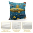 thumbnail image 4 of PHYHOO Throw Pillow Cushion Cover, Colorful Fish Marine Creatures , Decorative Square Accent Pillow Case, Blue Yellow Pink White, 4 of 5
