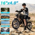thumbnail image 5 of YVY Electric Bike for Adults,Peak 1500W 35MPH,48V 25AH Removable Battery,Max 100 Miles Electric Bicycle,16"*4.0" Fat Tire Mountain Bike UL2849, 5 of 6