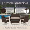thumbnail image 4 of Lavish Home 4-Piece Patio Furniture Set with Couch, Chairs, and Table (Brown), 4 of 6